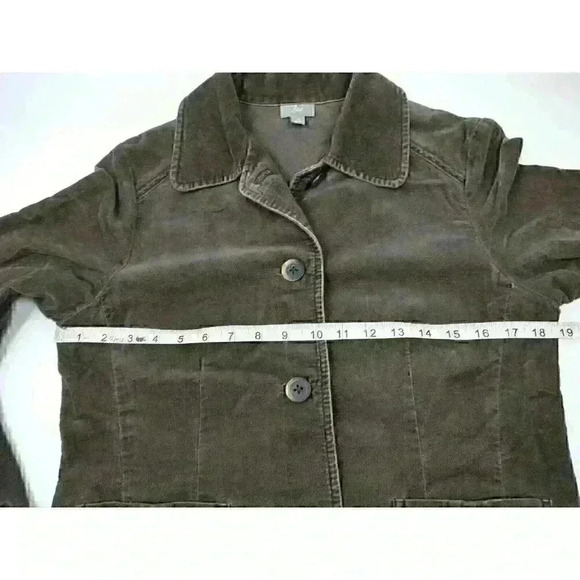 J Jill Womens Jacket XS Brown Elbow Patches Buttons 100% Cotton - Picture 2 of 9